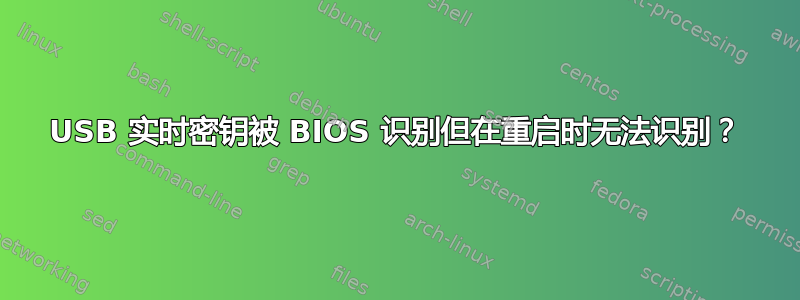 USB 实时密钥被 BIOS 识别但在重启时无法识别？