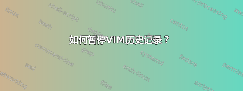 如何暂停VIM历史记录？