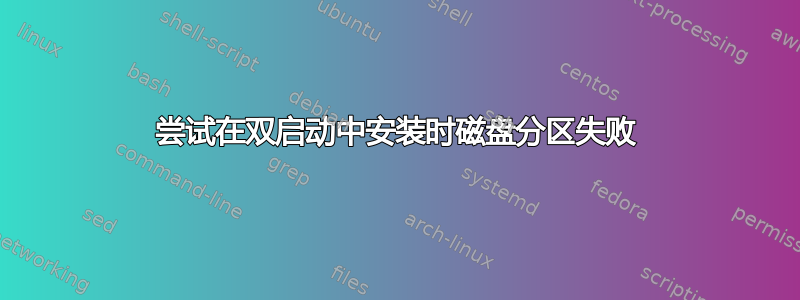 尝试在双启动中安装时磁盘分区失败