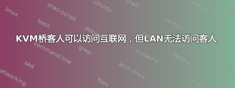 KVM桥客人可以访问互联网，但LAN无法访问客人