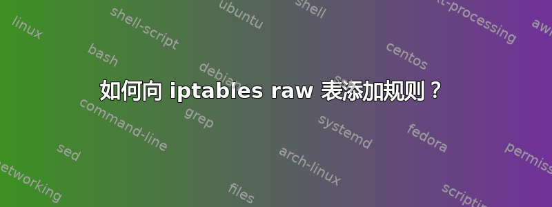 如何向 iptables raw 表添加规则？