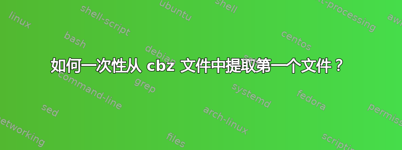 如何一次性从 cbz 文件中提取第一个文件？