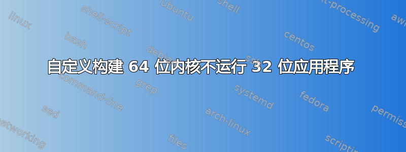 自定义构建 64 位内核不运行 32 位应用程序