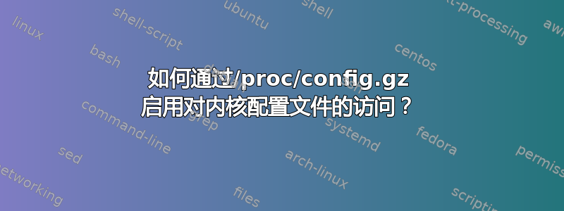 如何通过/proc/config.gz 启用对内核配置文件的访问？