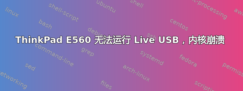 ThinkPad E560 无法运行 Live USB，内核崩溃