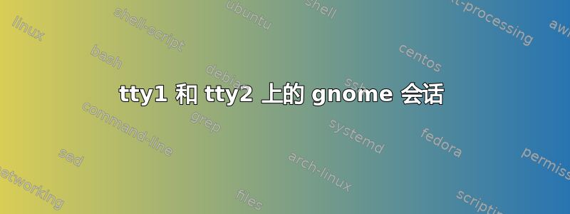 tty1 和 tty2 上的 gnome 会话