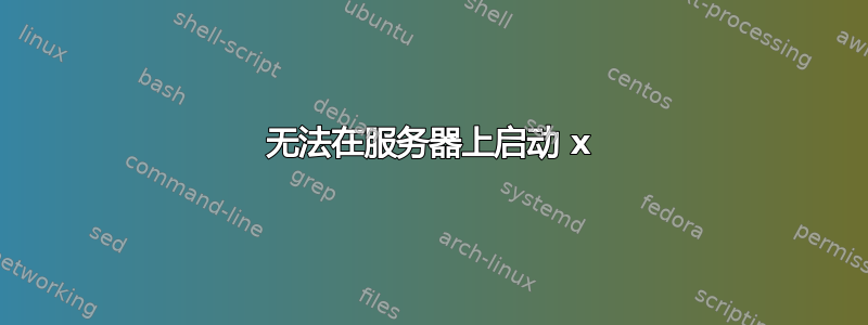 无法在服务器上启动 x