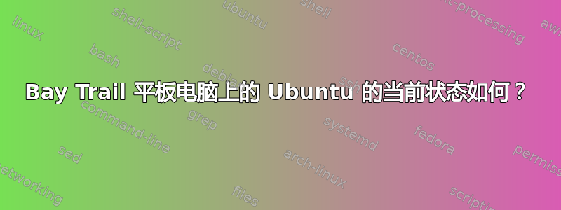 Bay Trail 平板电脑上的 Ubuntu 的当前状态如何？