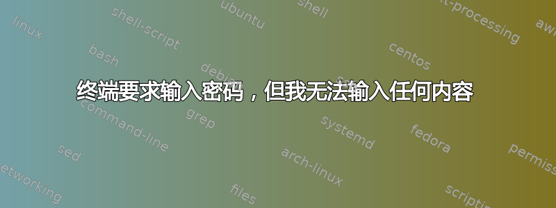 终端要求输入密码，但我无法输入任何内容