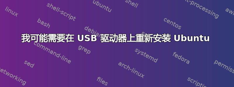 我可能需要在 USB 驱动器上重新安装 Ubuntu