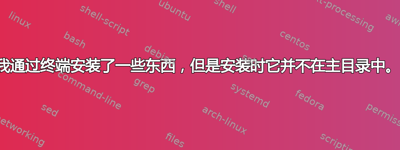 我通过终端安装了一些东西，但是安装时它并不在主目录中。