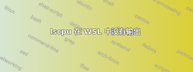 lscpu 在 WSL 中没有输出