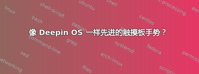 像 Deepin OS 一样先进的触摸板手势？