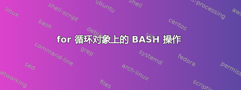 for 循环对象上的 BASH 操作