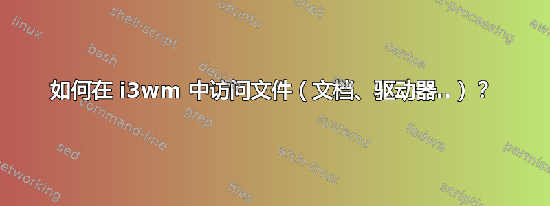 如何在 i3wm 中访问文件（文档、驱动器..）？