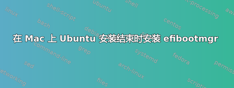 在 Mac 上 Ubuntu 安装结束时安装 efibootmgr