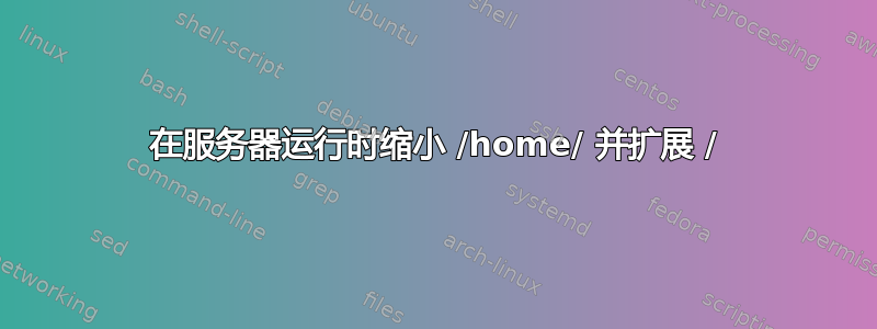 在服务器运行时缩小 /home/ 并扩展 /