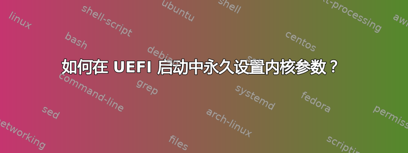 如何在 UEFI 启动中永久设置内核参数？