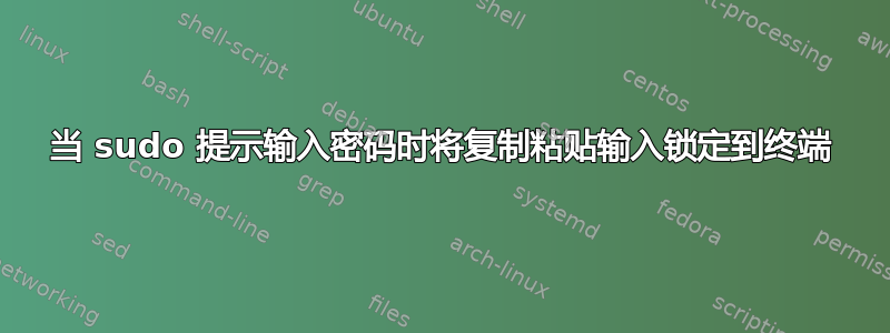 当 sudo 提示输入密码时将复制粘贴输入锁定到终端