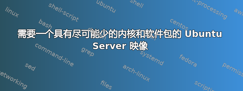 需要一个具有尽可能少的内核和软件包的 Ubuntu Server 映像