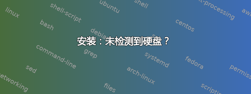 安装：未检测到硬盘？