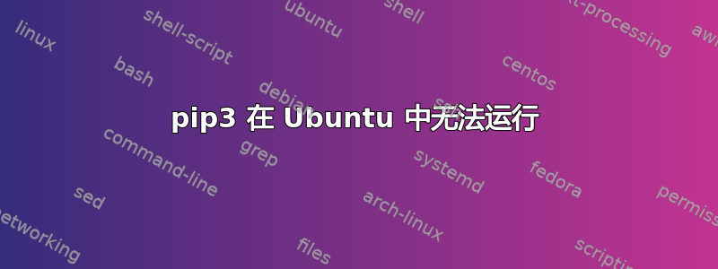 pip3 在 Ubuntu 中无法运行