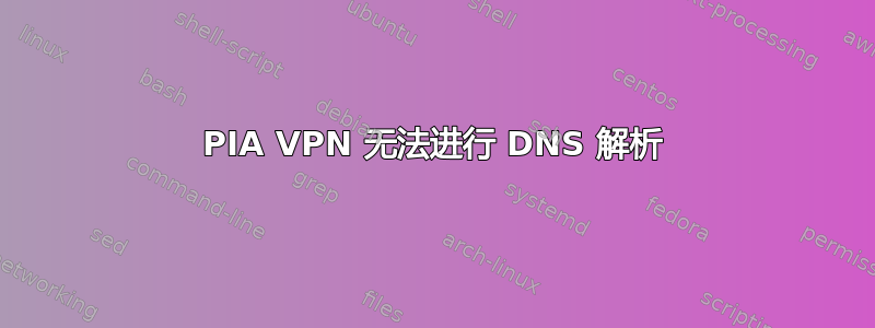 PIA VPN 无法进行 DNS 解析