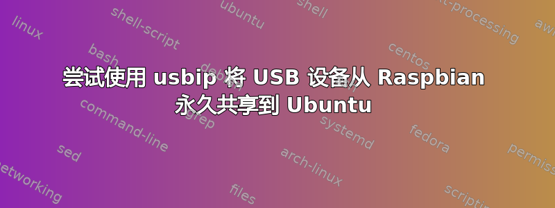 尝试使用 usbip 将 USB 设备从 Raspbian 永久共享到 Ubuntu