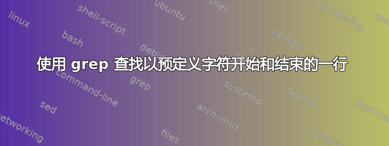 使用 grep 查找以预定义字符开始和结束的一行