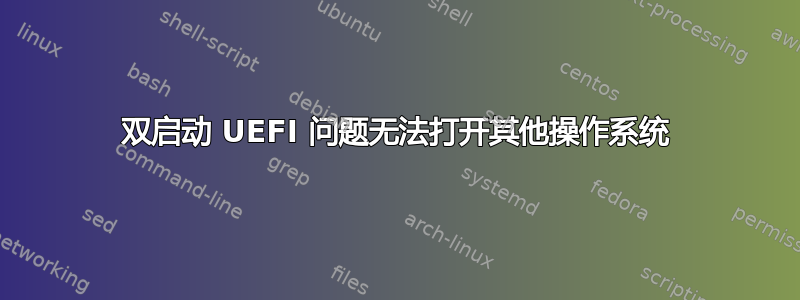 双启动 UEFI 问题无法打开其他操作系统