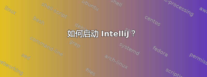 如何启动 IntelliJ？