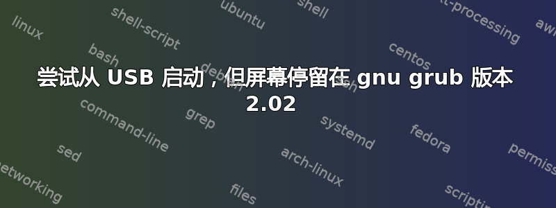 尝试从 USB 启动，但屏幕停留在 gnu grub 版本 2.02 