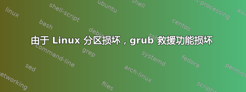 由于 Linux 分区损坏，grub 救援功能损坏