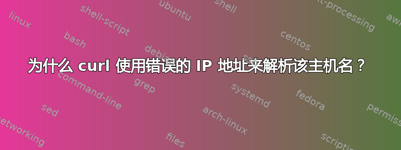 为什么 curl 使用错误的 IP 地址来解析该主机名？