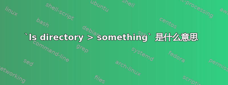 `ls directory > something` 是什么意思 