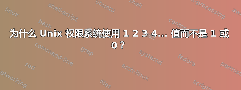 为什么 Unix 权限系统使用 1 2 3 4... 值而不是 1 或 0？