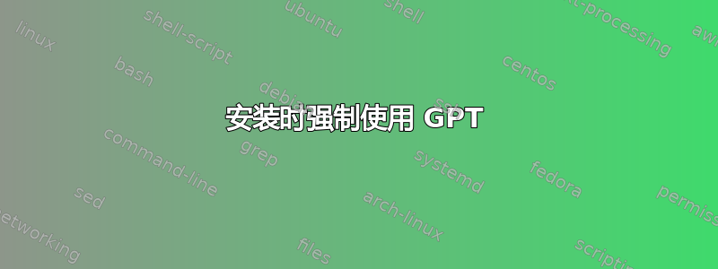 安装时强制使用 GPT