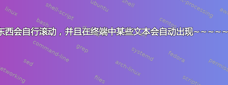 东西会自行滚动，并且在终端中某些文本会自动出现~~~~~ 