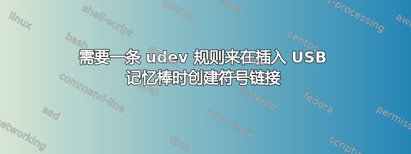 需要一条 udev 规则来在插入 USB 记忆棒时创建符号链接