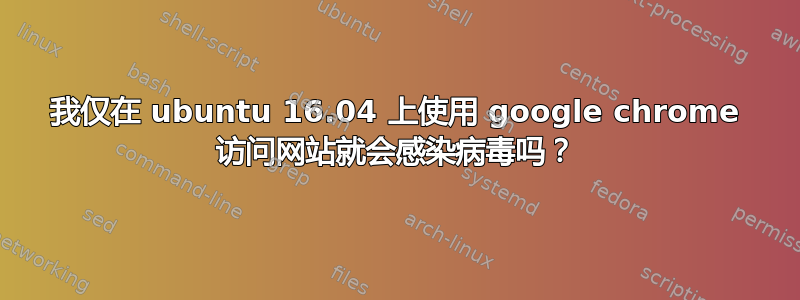 我仅在 ubuntu 16.04 上使用 google chrome 访问网站就会感染病毒吗？