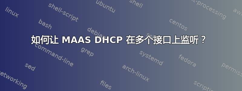 如何让 MAAS DHCP 在多个接口上监听？