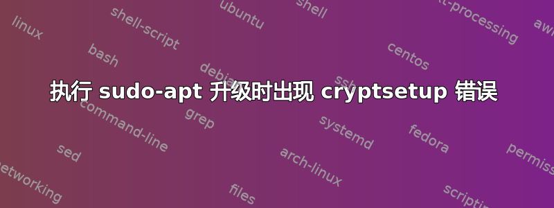 执行 sudo-apt 升级时出现 cryptsetup 错误