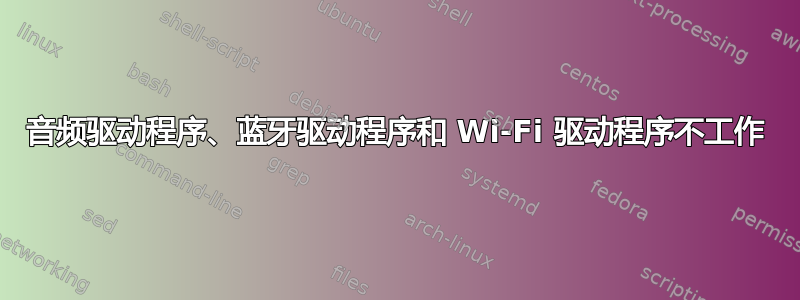 音频驱动程序、蓝牙驱动程序和 Wi-Fi 驱动程序不工作