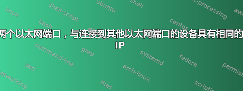 两个以太网端口，与连接到其他以太网端口的设备具有相同的 IP