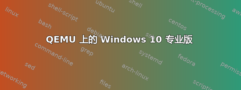 QEMU 上的 Windows 10 专业版