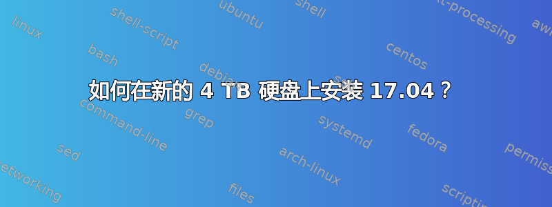 如何在新的 4 TB 硬盘上安装 17.04？