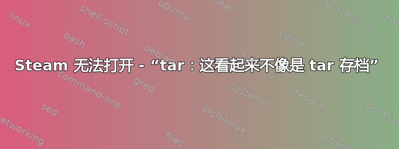 Steam 无法打开 - “tar：这看起来不像是 tar 存档”