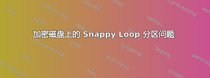 加密磁盘上的 Snappy Loop 分区问题