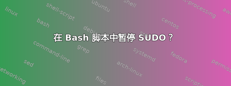 在 Bash 脚本中暂停 SUDO？