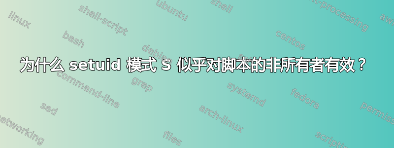 为什么 setuid 模式 S 似乎对脚本的非所有者有效？